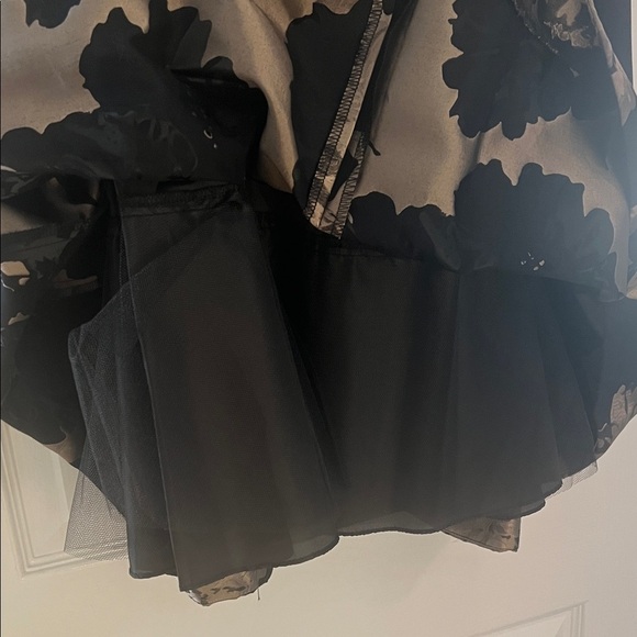 Xscape Black and Gold Long Sleeve Dress - Picture 8 of 12